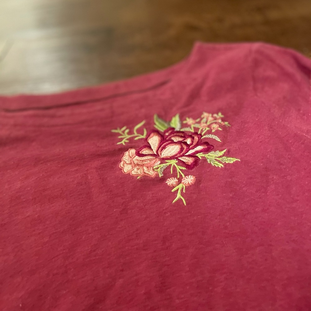 Raspberry floral blouse